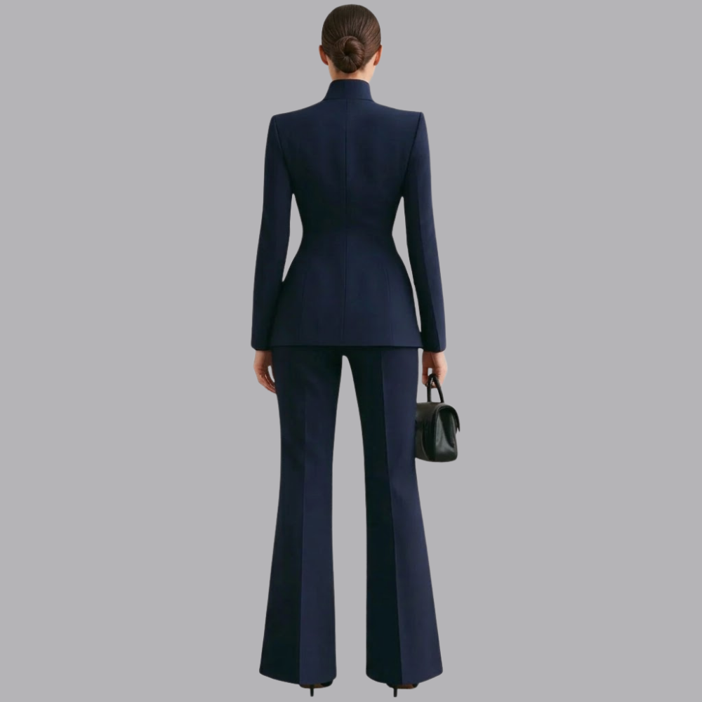 Women’s Tailored Blazer Wide Leg Trousers Two Piece Suit
