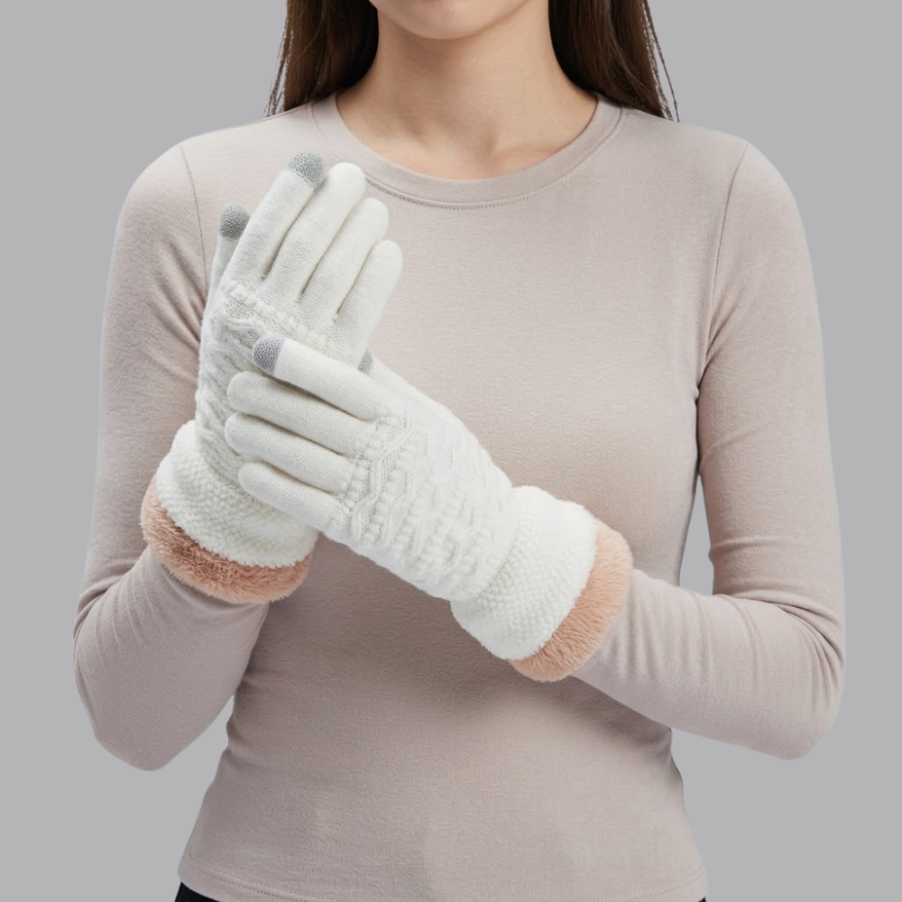 Women’s Thermal Knitted Gloves Touchscreen Fingertips
