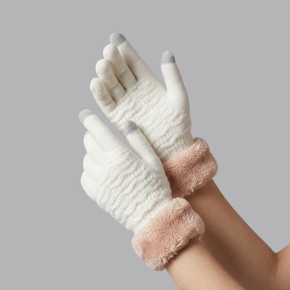 Women’s Thermal Knitted Gloves Touchscreen Fingertips