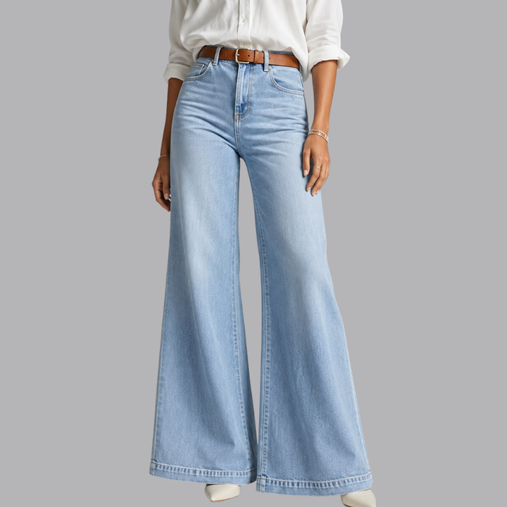 Women’s High Rise Wide Leg Jeans Full Length Denim Pants