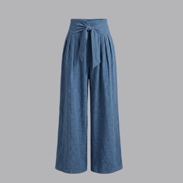 Women’s High Waisted Wide Leg Trousers Belted Palazzo Pants