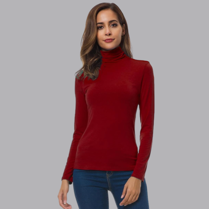 Women’s Slim Fit Roll Neck Jumper Long Sleeve Top