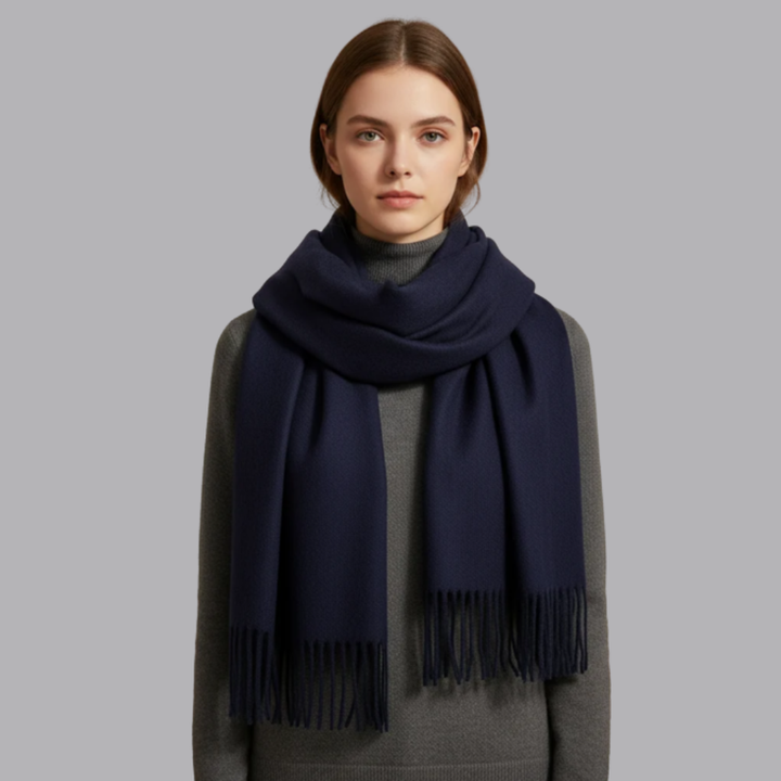 Women’s Plain Soft Cashmere Scarf Fringed Winter Wrap