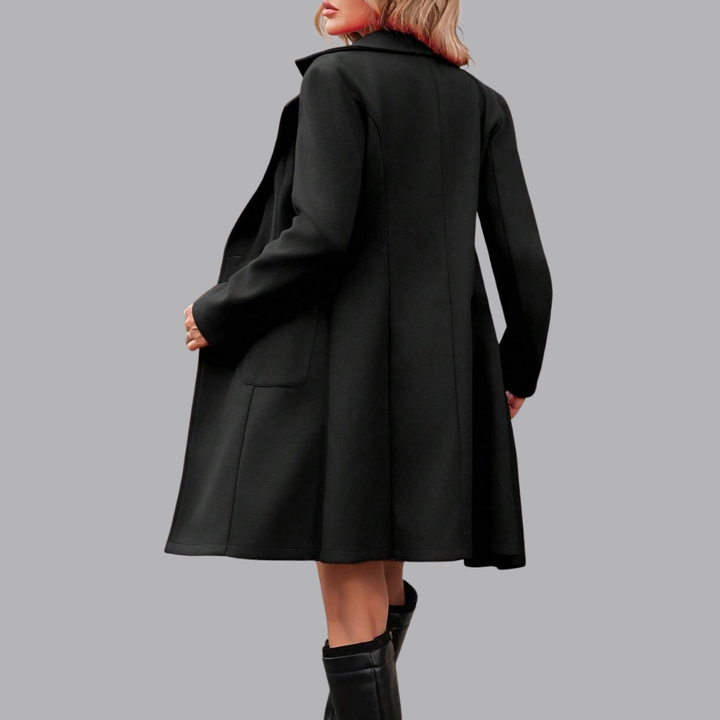 Women’s Longline Blazer Coat Notched Lapel Single Breasted