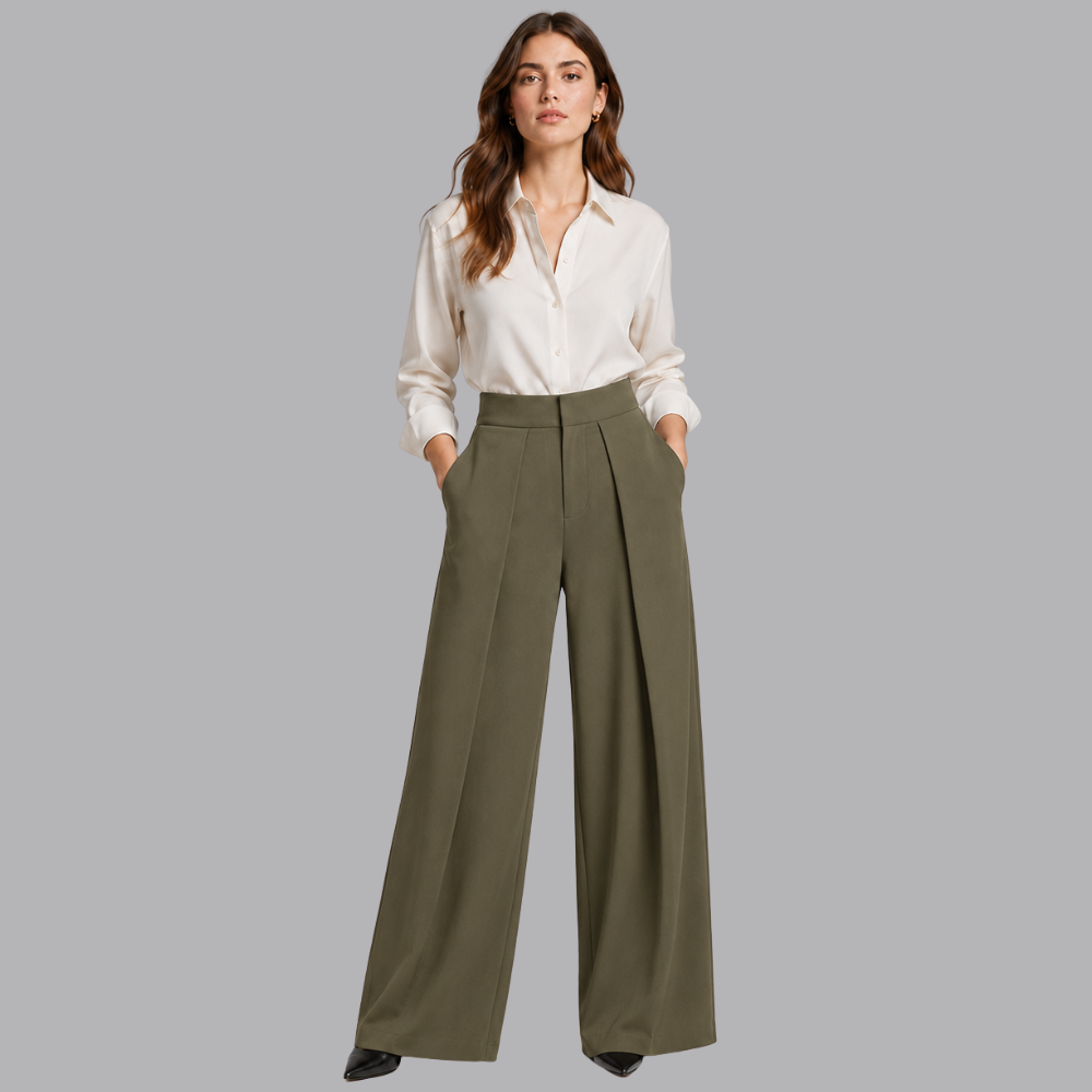 Women’s Wide Leg Dress Pants High Rise Formal Trousers
