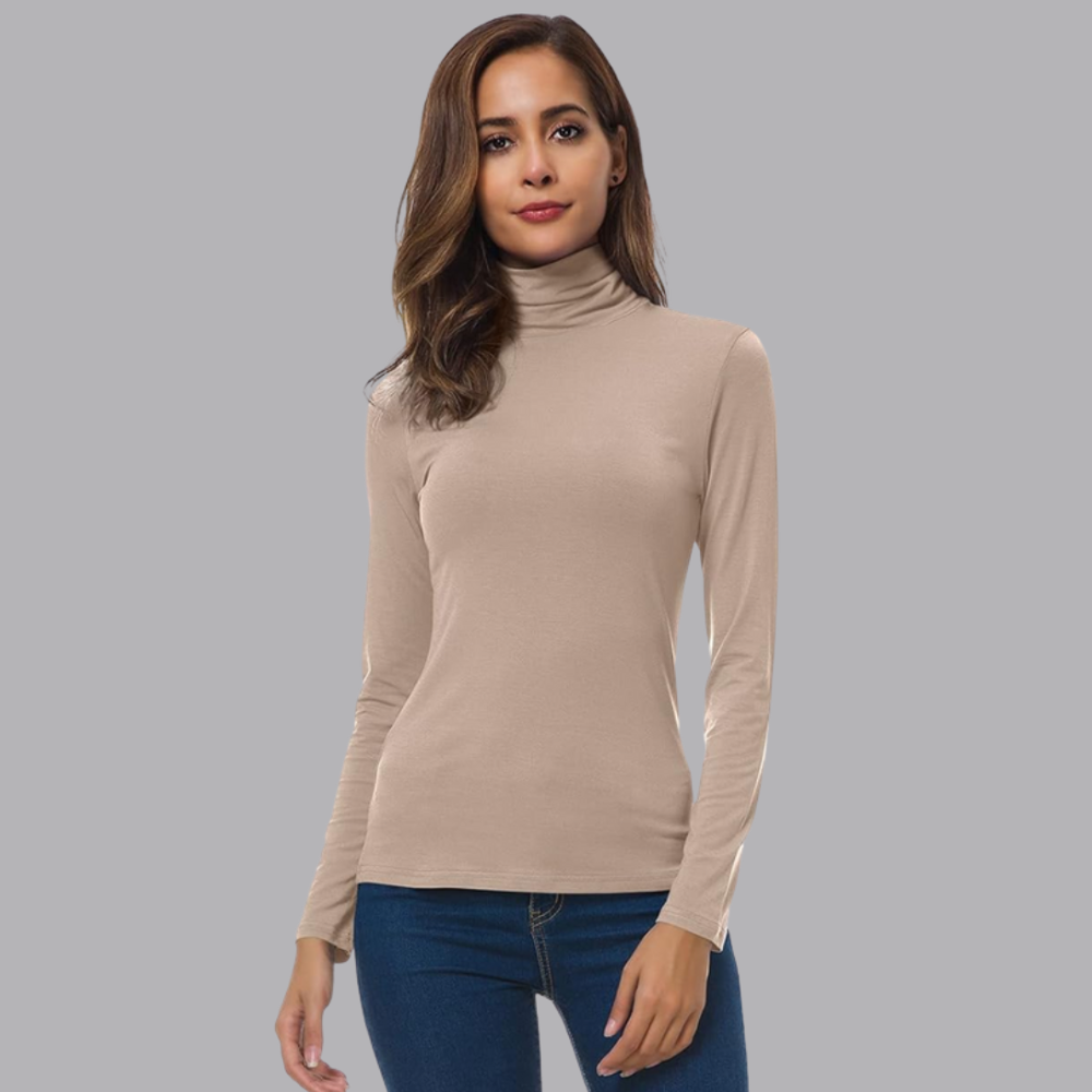 Women’s Slim Fit Roll Neck Jumper Long Sleeve Top