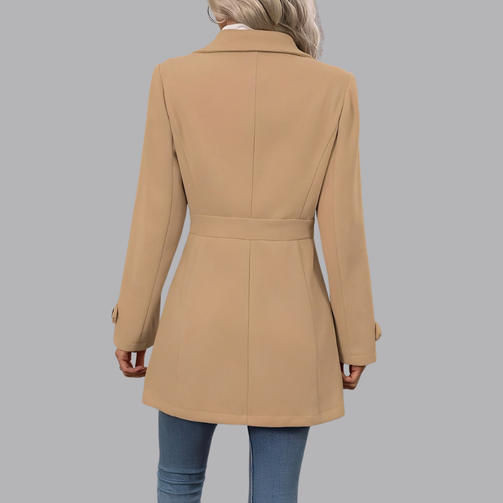 Women’s Double Breasted Trench Coat Notched Lapel Tailored Fit