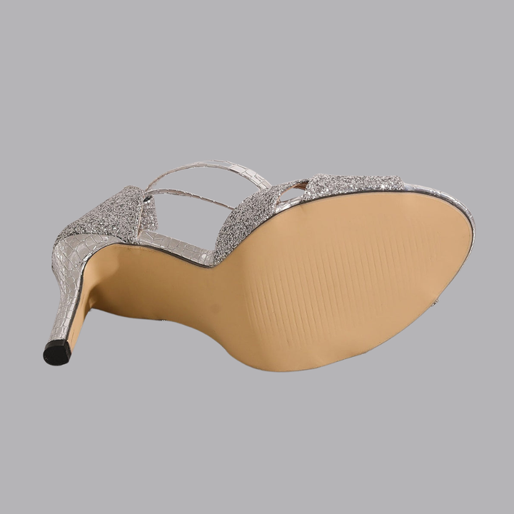 Women’s Glitter Ankle Strap High Heel Sandals Open Toe