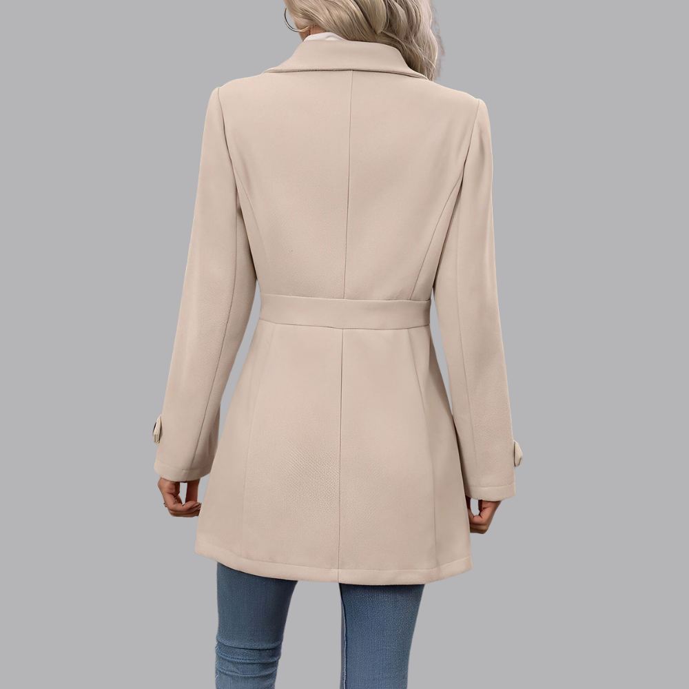 Women’s Double Breasted Trench Coat Notched Lapel Tailored Fit