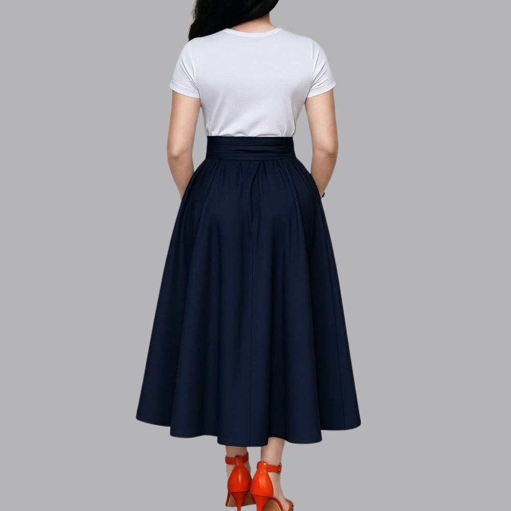 Women’s High Waisted Midi Skirt Wrap Front Side Slit