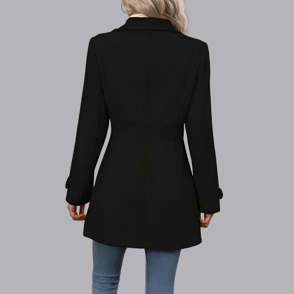 Women’s Double Breasted Trench Coat Notched Lapel Tailored Fit