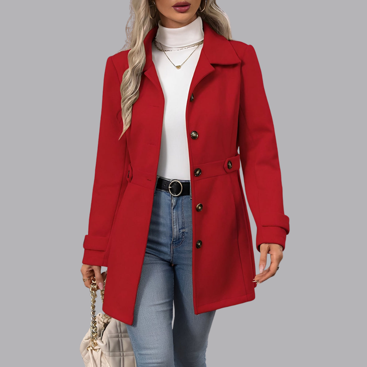 Women’s Double Breasted Trench Coat Notched Lapel Tailored Fit