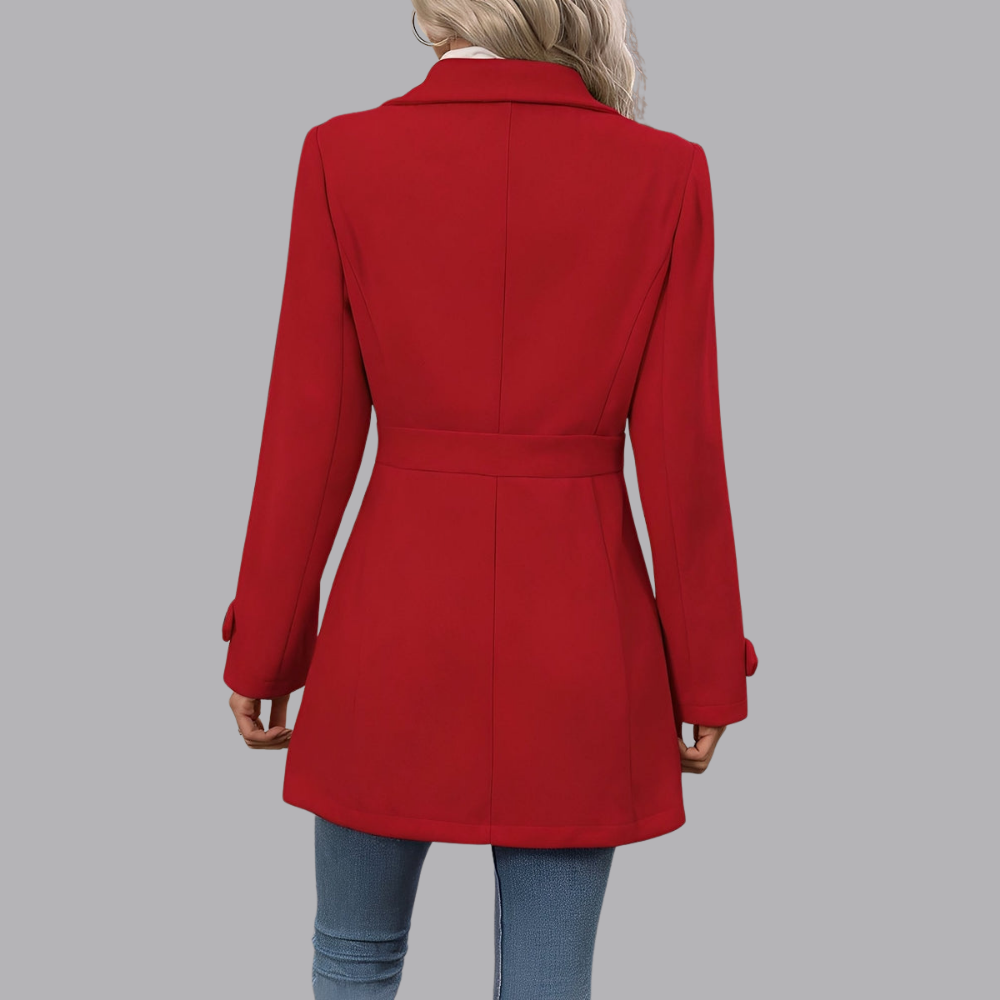 Women’s Double Breasted Trench Coat Notched Lapel Tailored Fit