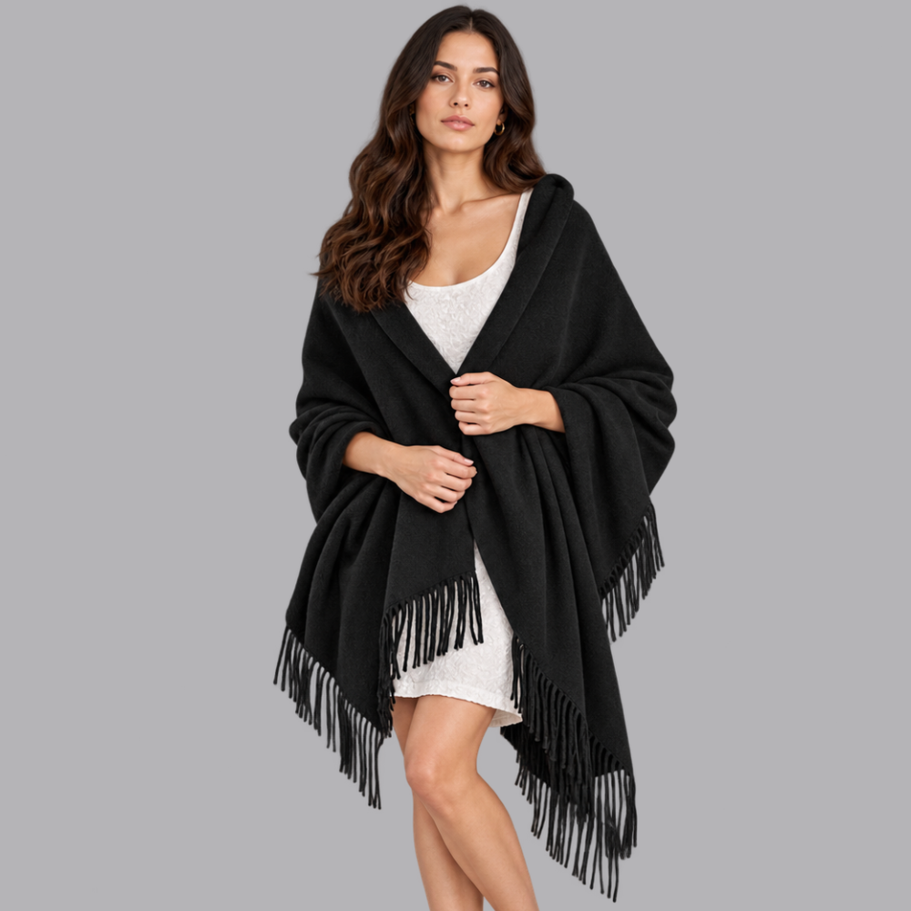 Women’s Checked Blanket Scarf Tassel Fringe Winter Wrap