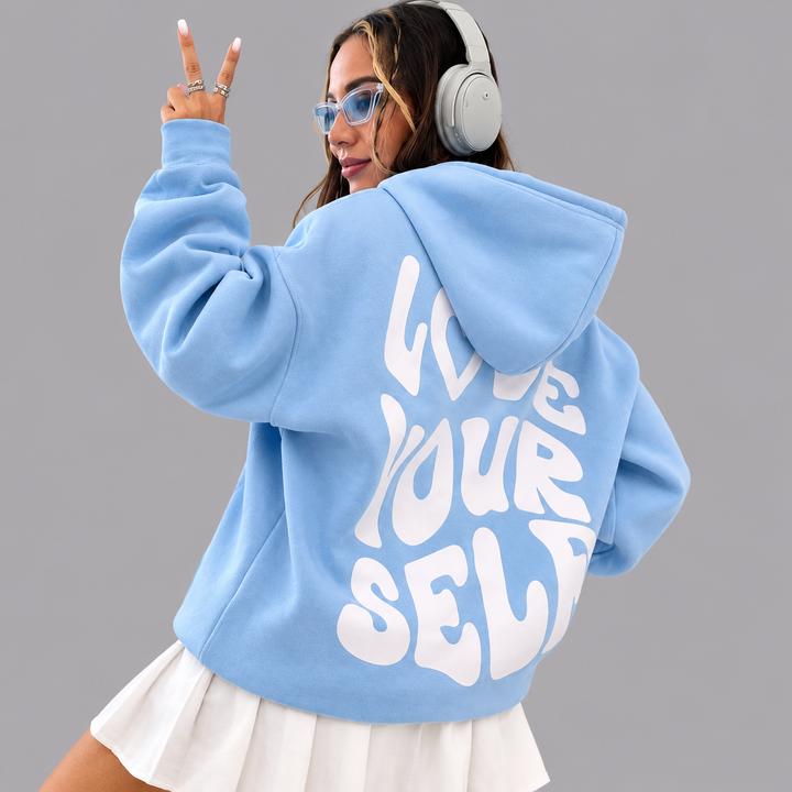 Women’s Graphic Hoodie Sweatshirt Long Sleeve Love Yourself Print