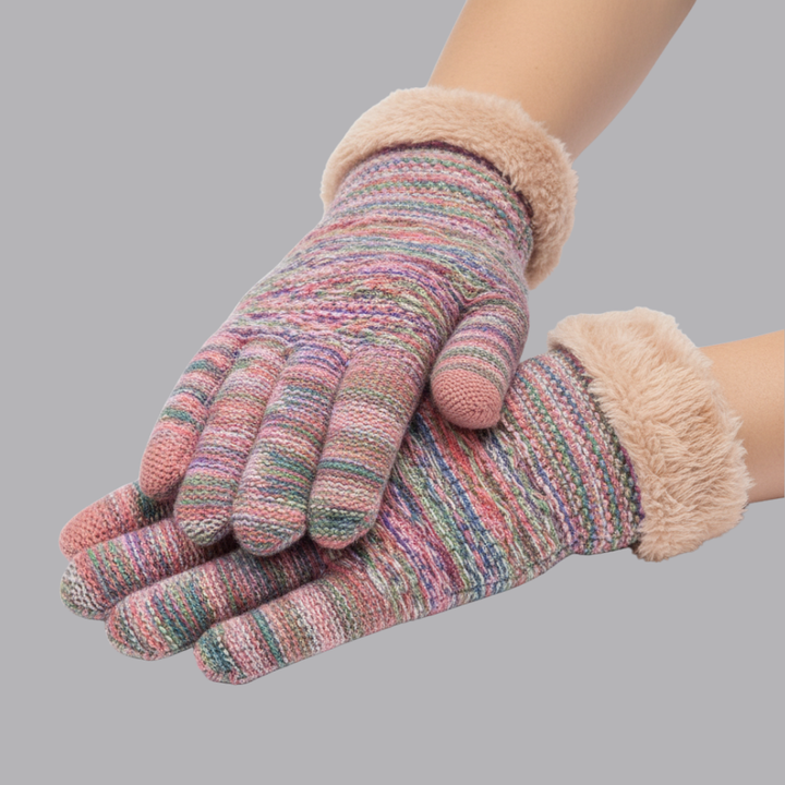 Women’s Thermal Knitted Gloves Touchscreen Fingertips