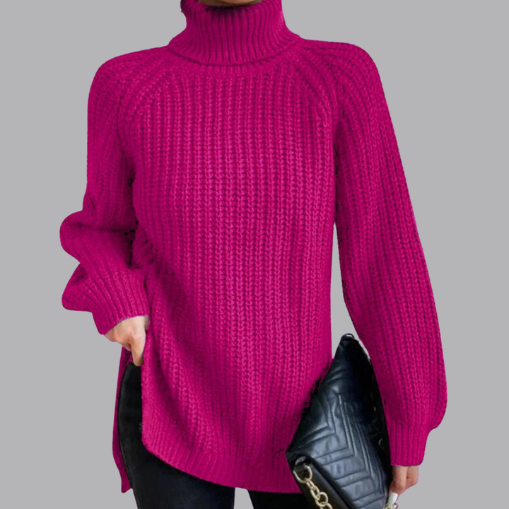 Women’s Chunky Knit Roll Neck Jumper Long Sleeve