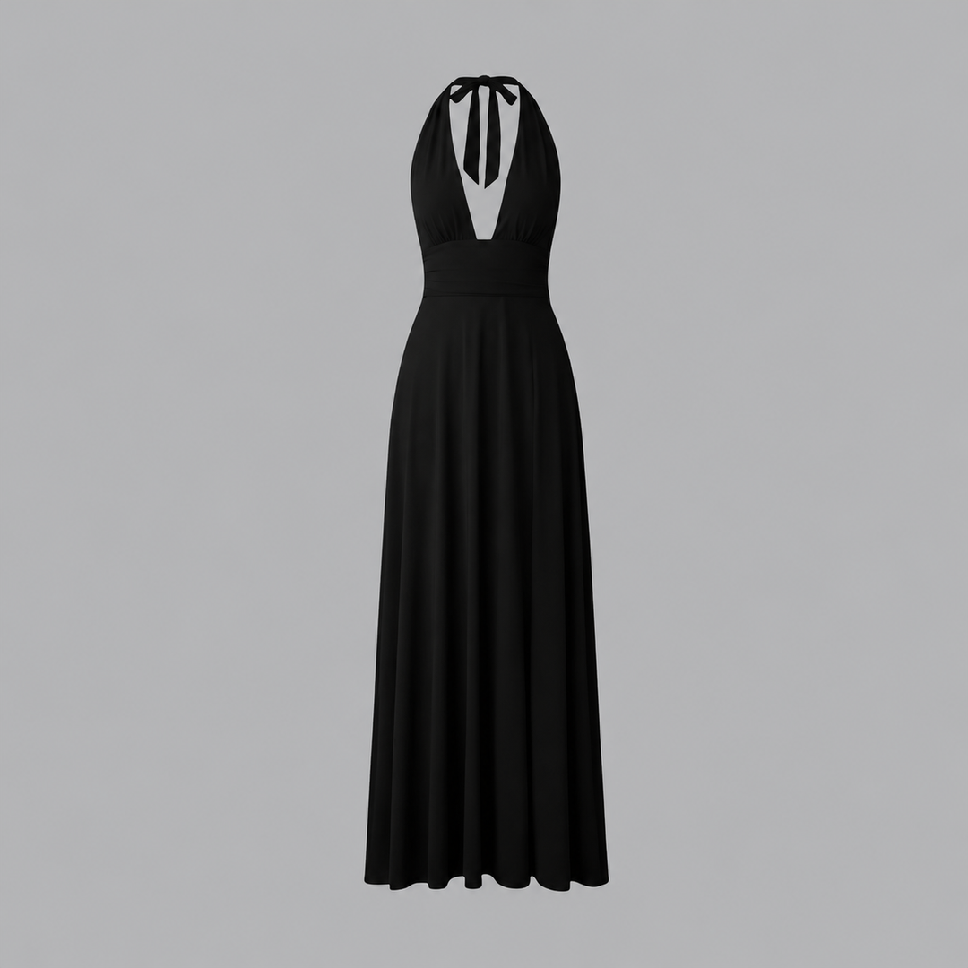 Women’s Halter Neck Summer Maxi Dress High Slit
